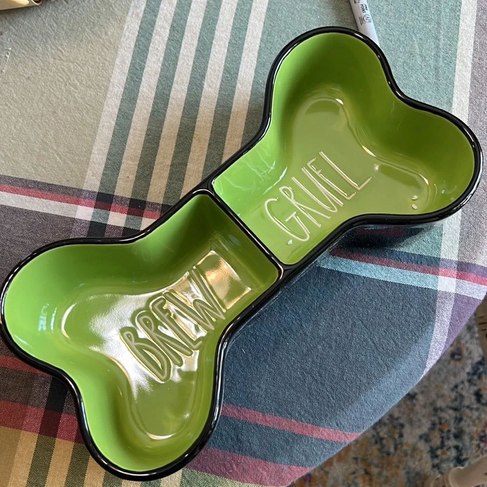 NWT Rae Dunn BREW GRUEL Dog Bowl